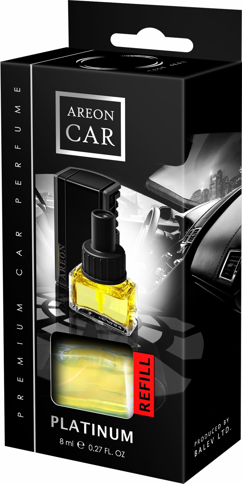 Areon Car Perfume - Vent Clip Car A/C Freshener Refill ONLY - Platinum Scent - 8 ml. 0.27 Fl Oz. - Image 3