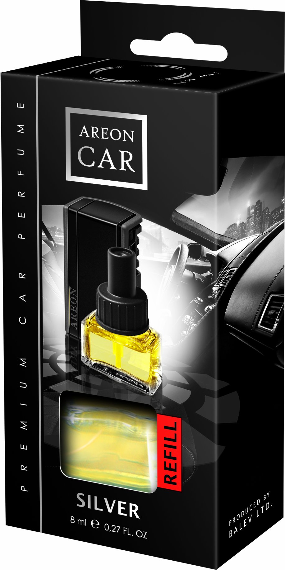 Areon Car Perfume - Vent Clip Car A/C Freshener REFILL ONLY - Silver Scent - 8 ml. 0.27 Fl Oz. - Image 3