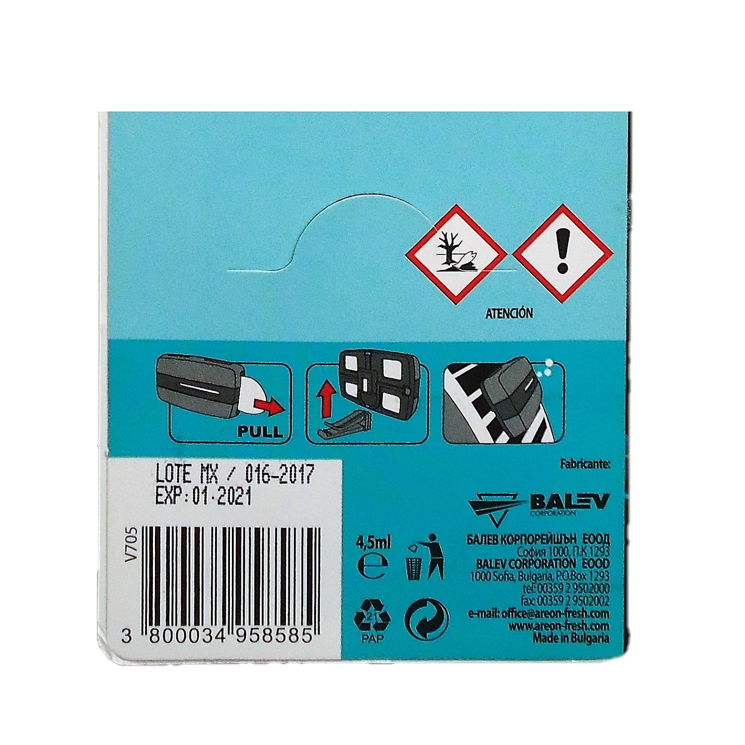 AREON Vent 7 Car Perfume Vent Clip AC and Fan Air Freshener, My Ocean Scent - Image 6